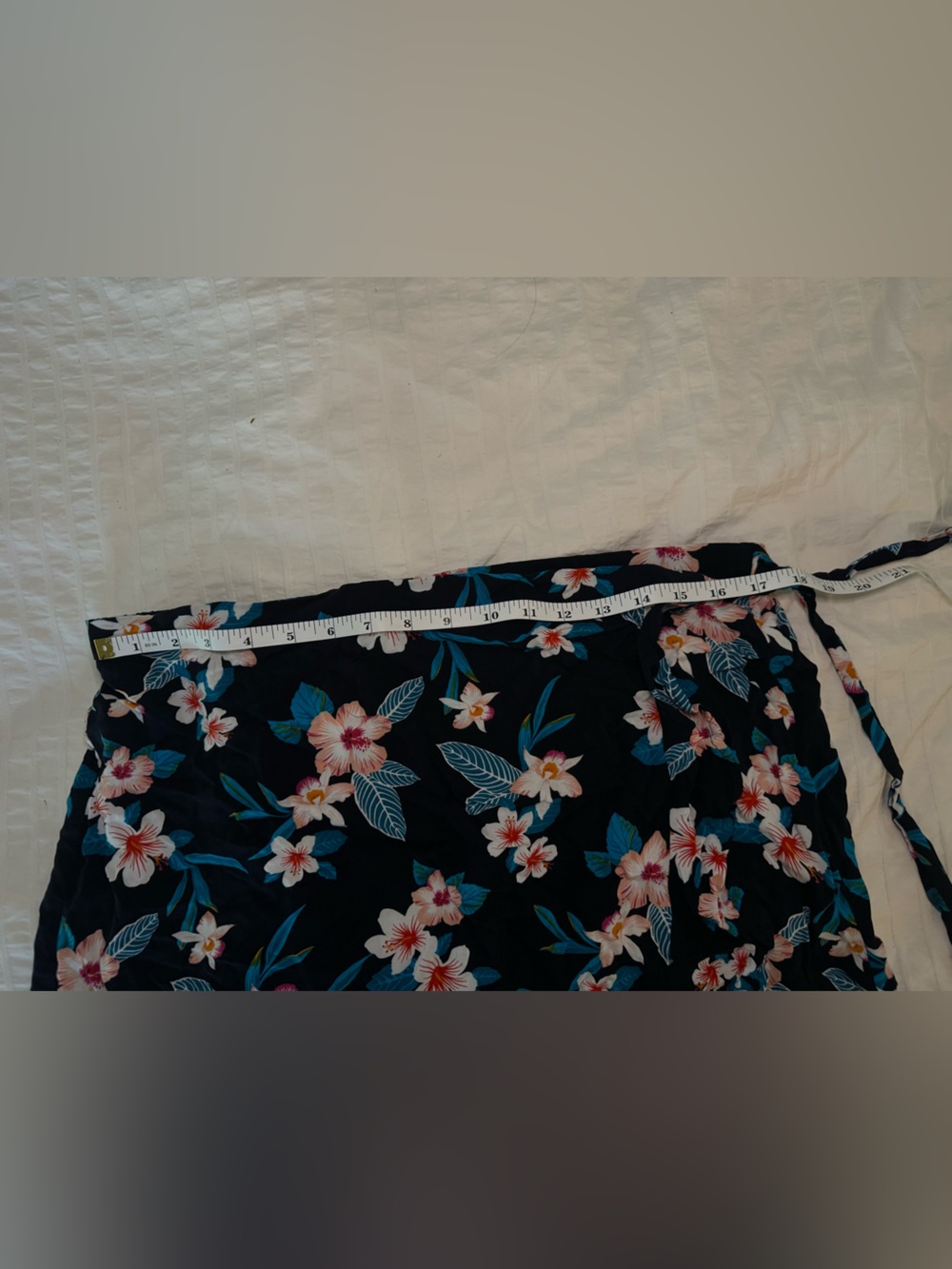 Wrap Skirt GEORGE Floral with Teal and Pink Flowers - Tropical Summer Party - Picture 6 of 8